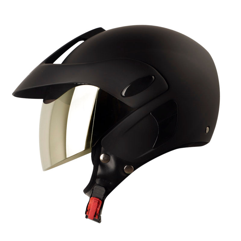 CASCO ICH ICH-205 SOLID MATE NEGRO PLATA VISOR IRIDIUM
