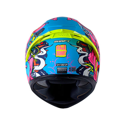 CASCO SHAFT SH-590SR NINJA BUNNY MATE AZUL FUCSIA IRIDIUM