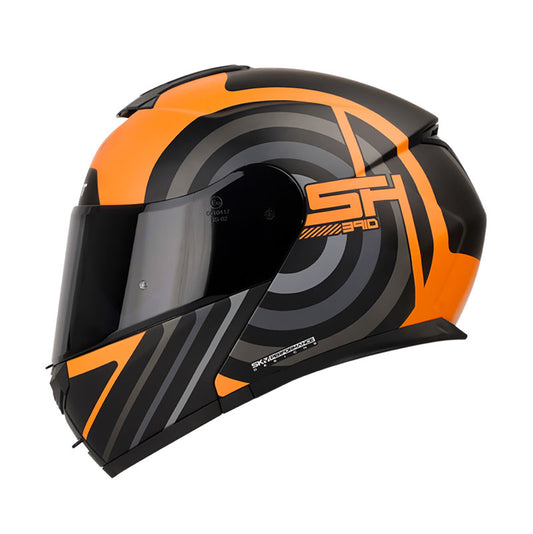CASCO SHAFT SH-3910DV CIRCOOL MATE NEGRO NARANJA NEON VISOR HUMO
