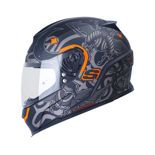 CASCO SHAFT SH-502 BLACKWORK MATE NEGRO NARANJA NEON
