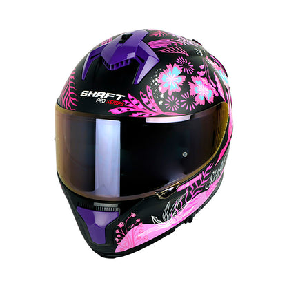 CASCO SHAFT SH-610EVO BLOOM MATE NEGRO FUCSIA VISOR IRIDIUM