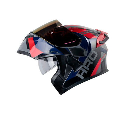 CASCO HRO HRO-3400DV LOU GRIS OSCURO ROJO VISOR IRIDIUM ROJO