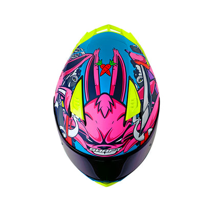 CASCO SHAFT SH-590SR NINJA BUNNY MATE AZUL FUCSIA IRIDIUM