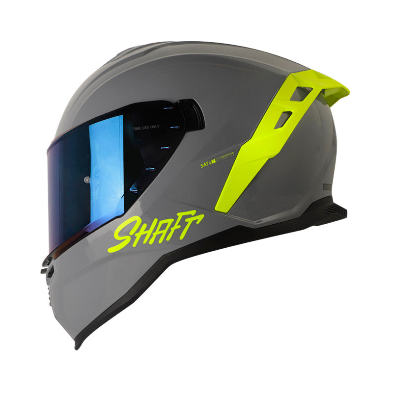 CASCO SHAFT SH-598GTR SOLID GRIS AMARILLO NEON VISOR IR.AZUL