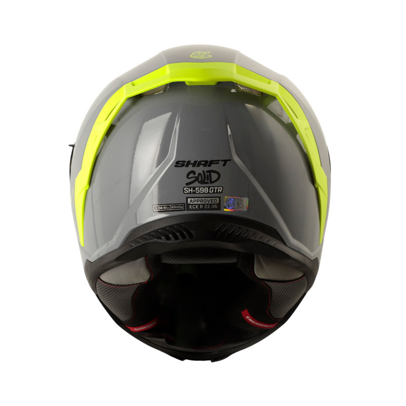 CASCO SHAFT SH-598GTR SOLID GRIS AMARILLO NEON VISOR IR.AZUL