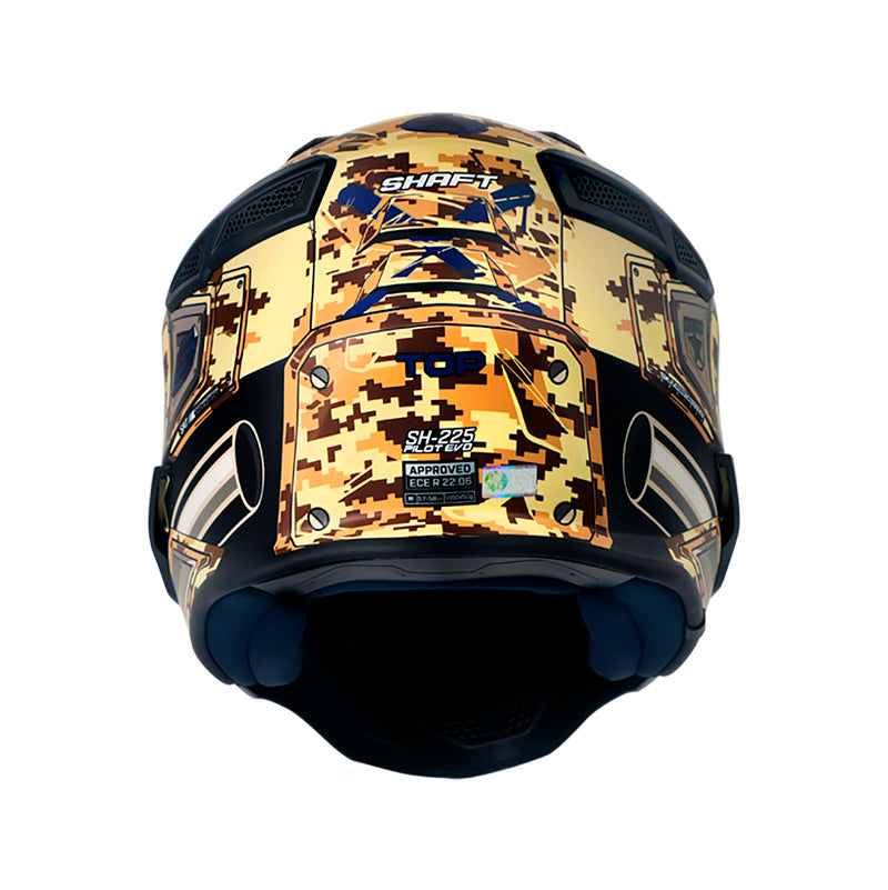 CASCO SHAFT SH-225 PILOT TOP MATE ARENA AZUL NAVY VISOR HUMO