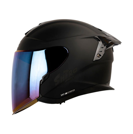 CASCO SHAFT SH-240DV PRO SOLID MATE NEGRO NEGRO VISOR AZUL