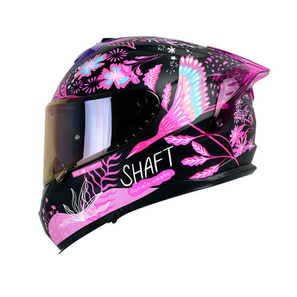 CASCO SHAFT SH-610EVO BLOOM MATE NEGRO FUCSIA VISOR IRIDIUM