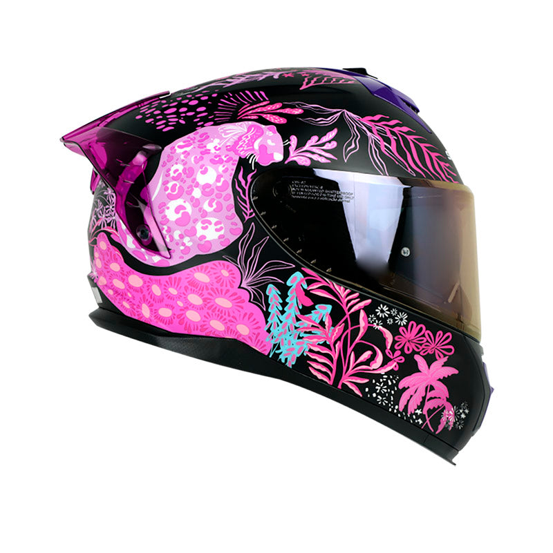 CASCO SHAFT SH-610EVO BLOOM MATE NEGRO FUCSIA VISOR IRIDIUM