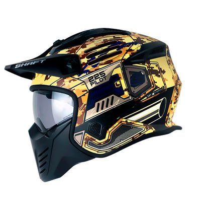 CASCO SHAFT SH-225 PILOT TOP MATE ARENA AZUL NAVY VISOR HUMO