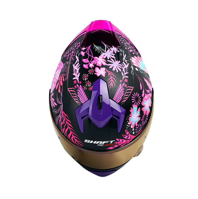 CASCO SHAFT SH-610EVO BLOOM MATE NEGRO FUCSIA VISOR IRIDIUM