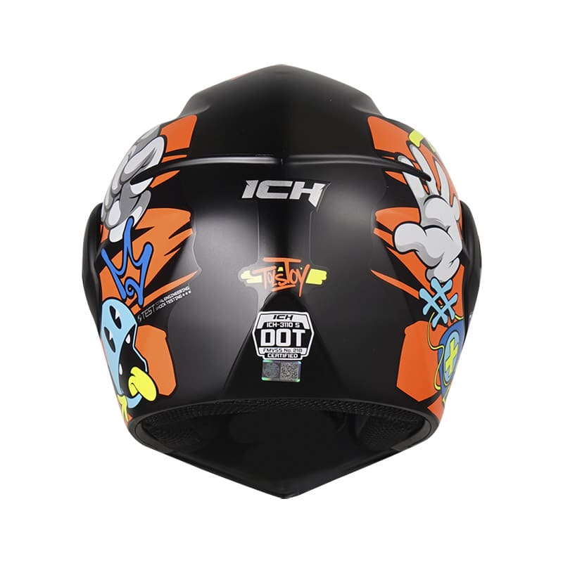 CASCO ICH ICH-3110S TOLSTOY MATE NEGRO NARANJA NEON