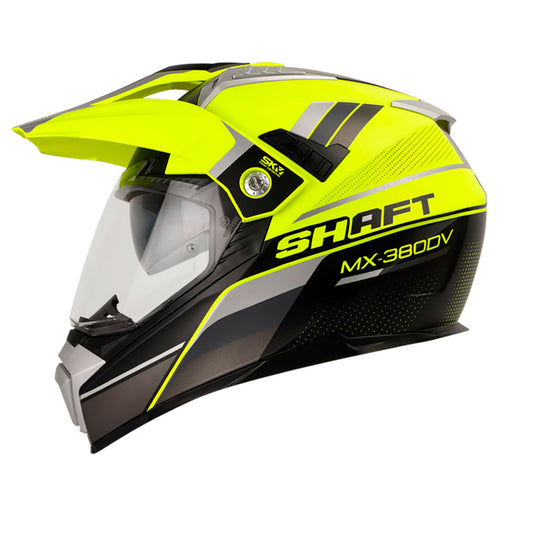 CASCO SHAFT SH-MX380DV DOTS MATE AMARILLO NEON PLATA