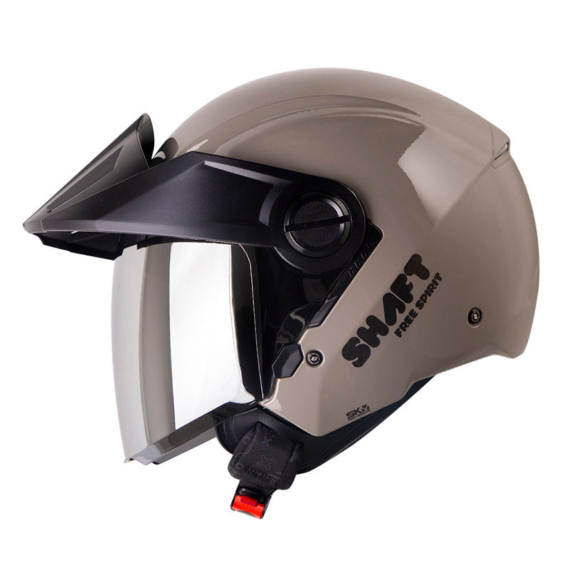 CASCO SHAFT SH-212 SOLID ARENA NEGRO7 VISOR IRIDIUM PLATA