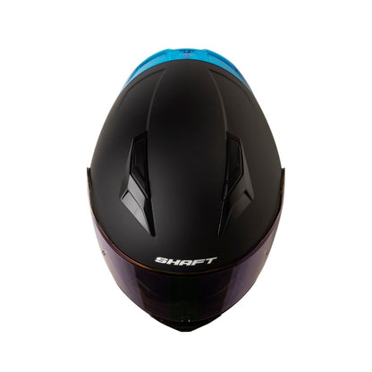 CASCO SHAFT SH-582SP EVO SOLID MATE NEGRO AZUL VISOR IRIDIUM