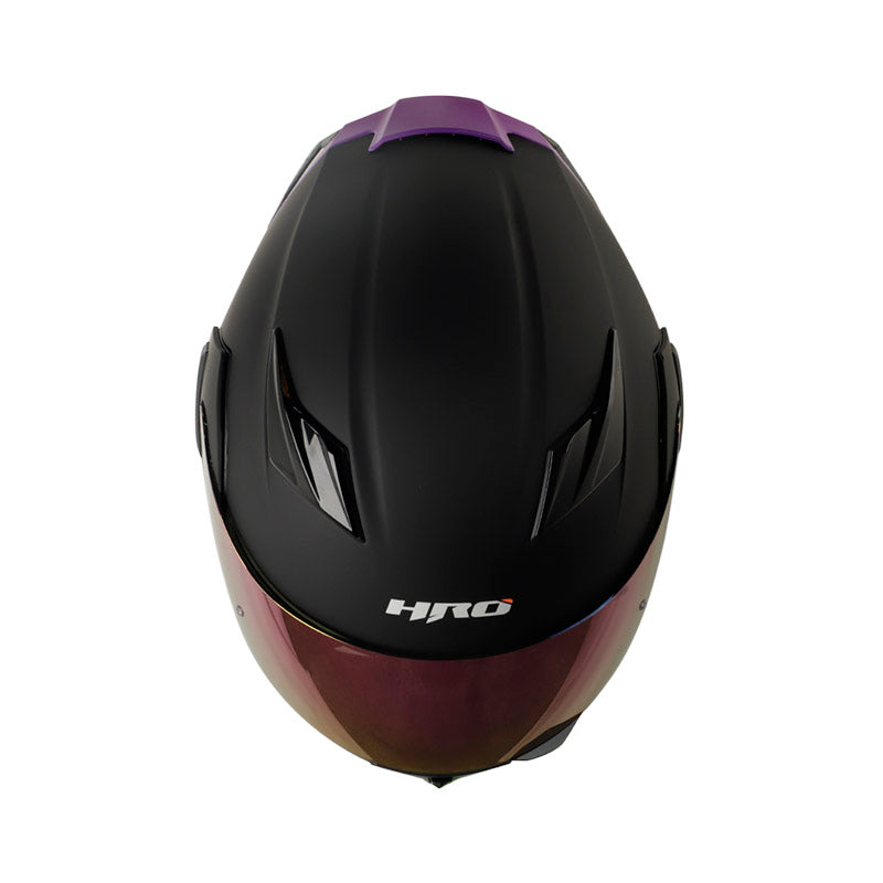 CASCO HRO HRO-3400DV SOLID MATE NEGRO MORADO VISOR IRIDIUM