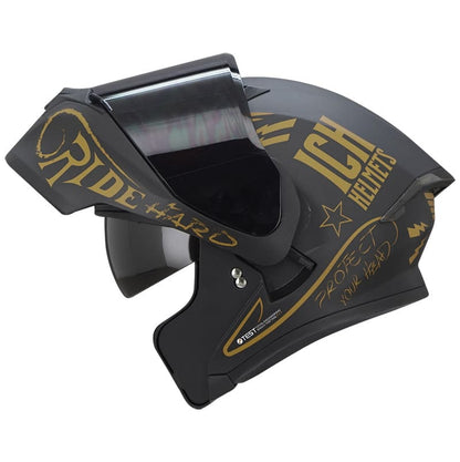 CASCO ICH ICH-3120DV SQUAD MATE NEGRO DORADO VISOR HUMO
