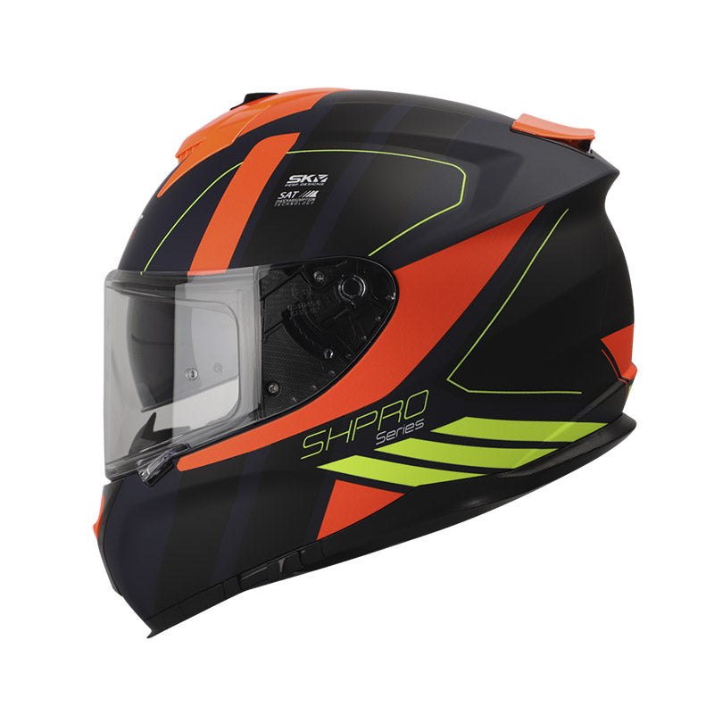 CASCO SHAFT SH-610DV PRO QUASI AZUL NAVY NARANJA NEON