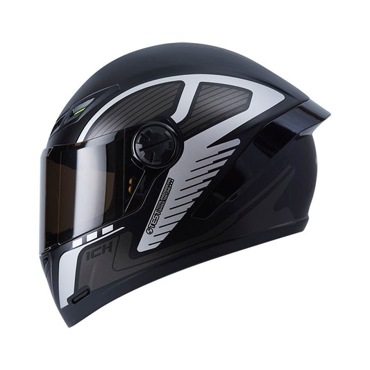 CASCO ICH-501SP EXTRACTOR MATE NEGRO PLATA VISOR HUMO