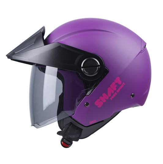 CASCO SHAFT SH-212 SOLID MATE MORADO FUCSIA NEON VISOR MORAD
