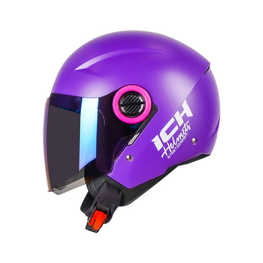 CASCO ICH ICH-102 SPECIAL SOLID MATE MORADO VISOR AZUL
