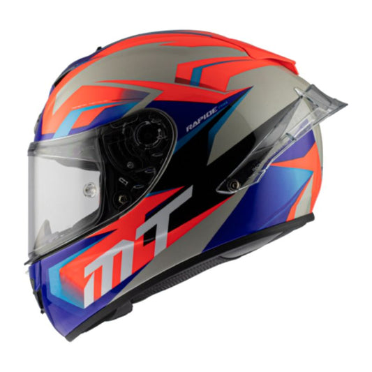 CASCO MT RAPIDE PRO FUGAZ ROJO AZUL BLANCO