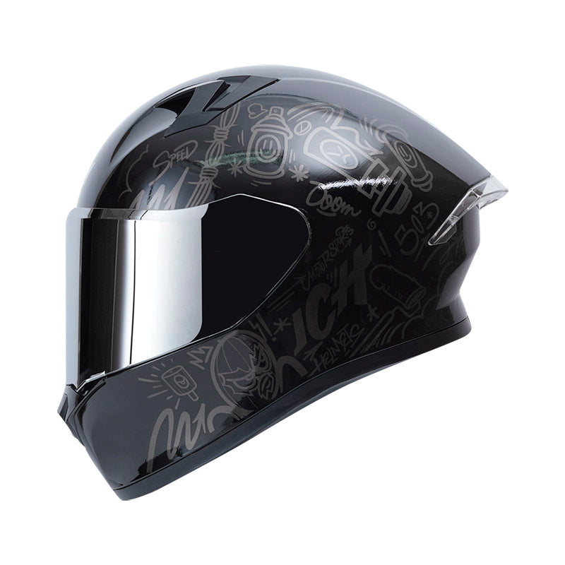 CASCO ICH ICH-503SP BANKS NEGRO NEGRO VISOR PLATA