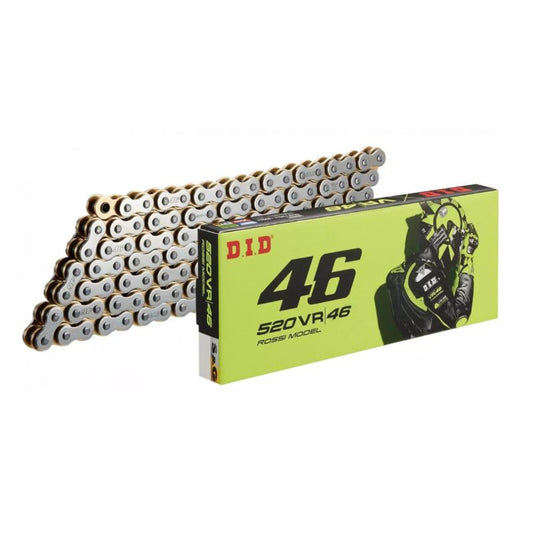 CADENA DID VR46 525VR46-130 XRING PLATA/DORADA