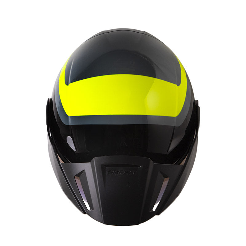 CASCO SHAFT SH-212 DUSTER GRIS OSCURO AMARILLO NEON IRIDIUM