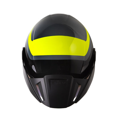 CASCO SHAFT SH-212 DUSTER GRIS OSCURO AMARILLO NEON IRIDIUM
