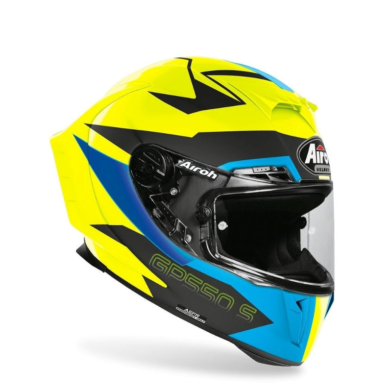 AIROH Casco GP550 S Wander – Gloss Blue – Taglia XL – Omologato ECE, Calotta In Composito HPC