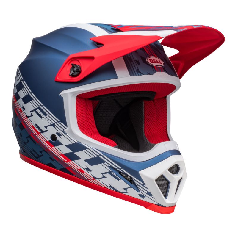 CASCO BELL MX9 MIPS OFFSET MATE AZUL BLANCO