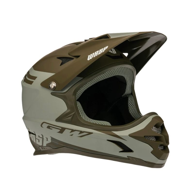 CASCO GW BMX WASP MATE VERDE MILITAR GRIS