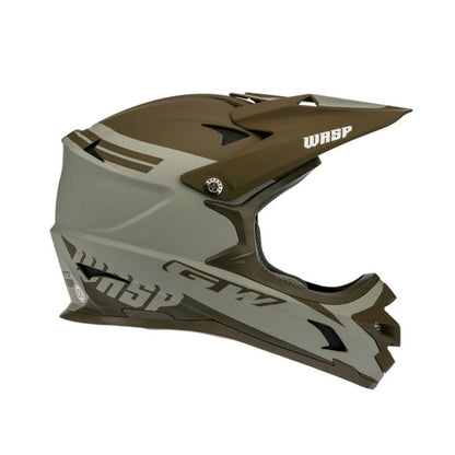 CASCO GW BMX WASP MATE VERDE MILITAR GRIS