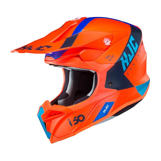 CASCO HJC I50 ERASED MATE NARANJA NEON AZUL