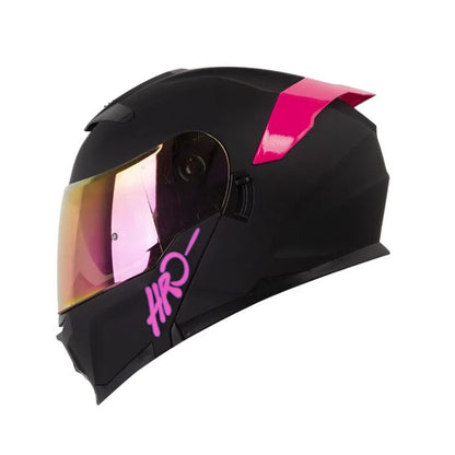 CASCO HRO HRO-3440DV SOLID MATE NEGRO FUCSIA VISOR MORADO