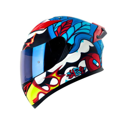 CASCO HRO HRO-514DV HAWARDIAN MATE AZUL ROJO VISOIR IRIDIUM