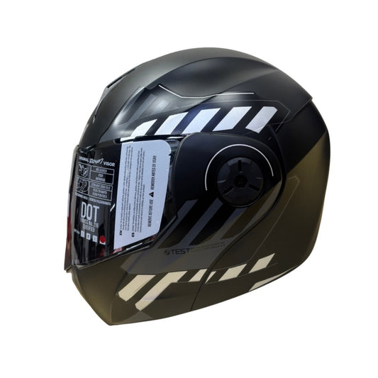 CASCO ICH-3110DV CICU NEGRO BLANCO VISOR PLATA