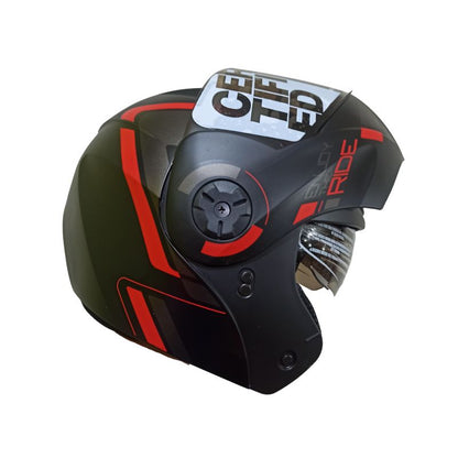 CASCO ICH-3110DV LUXINE MATE NEGRO ROJO VISOR HUMO