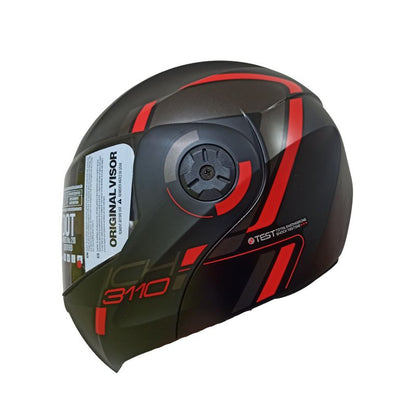 CASCO ICH-3110DV LUXINE MATE NEGRO ROJO VISOR HUMO