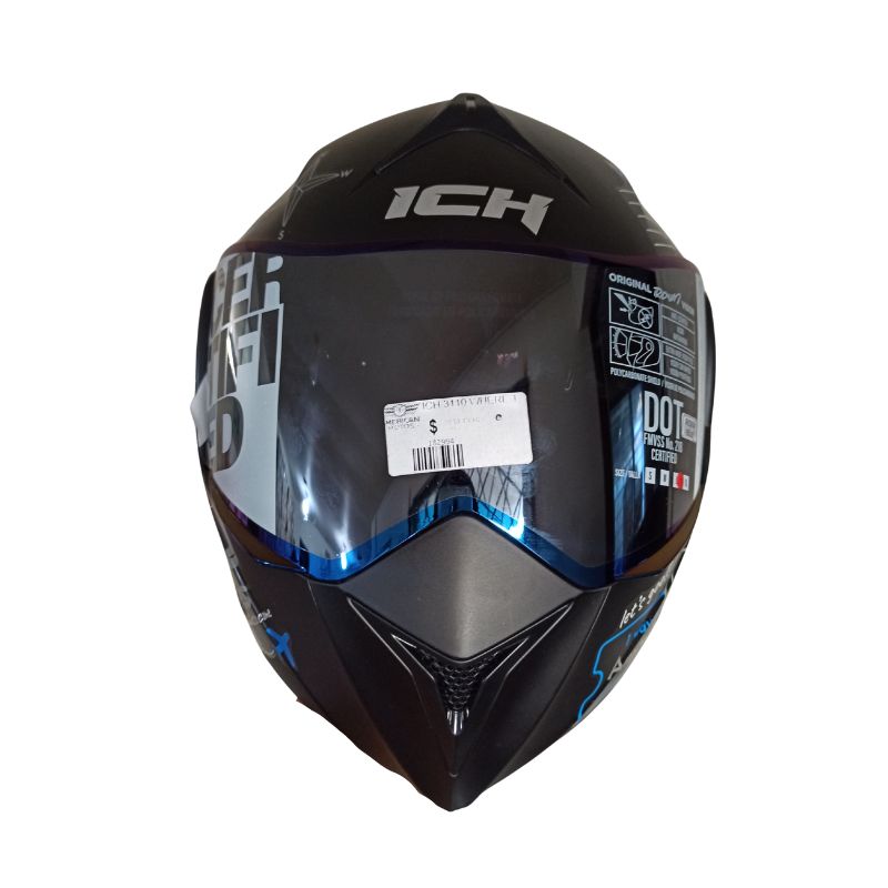 CASCO ICH-3110DV WHERE TO NEXT MATE NEGRO AZUL VISOR AZUL