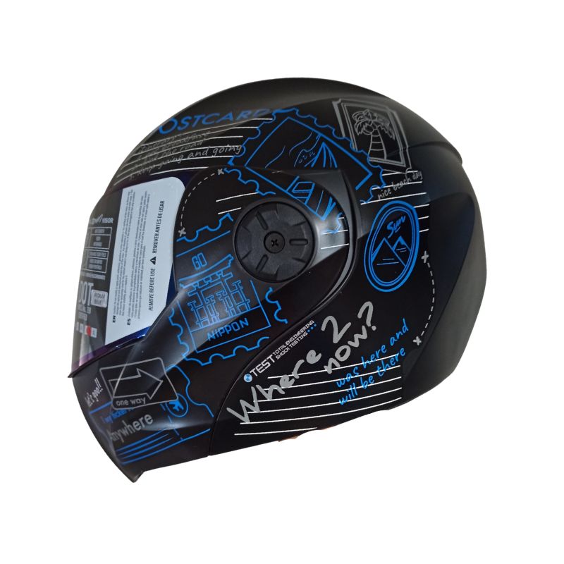 CASCO ICH-3110DV WHERE TO NEXT MATE NEGRO AZUL VISOR AZUL