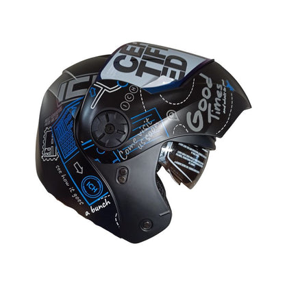 CASCO ICH-3110DV WHERE TO NEXT MATE NEGRO AZUL VISOR AZUL