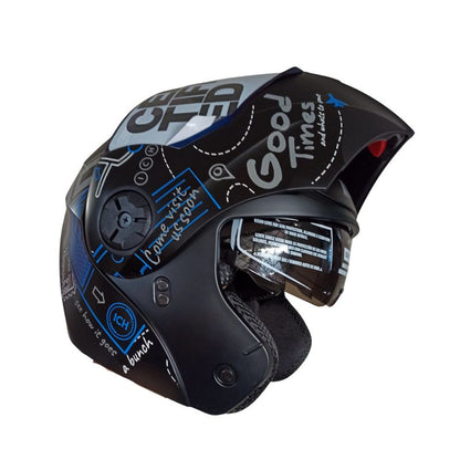 CASCO ICH-3110DV WHERE TO NEXT MATE NEGRO AZUL VISOR AZUL