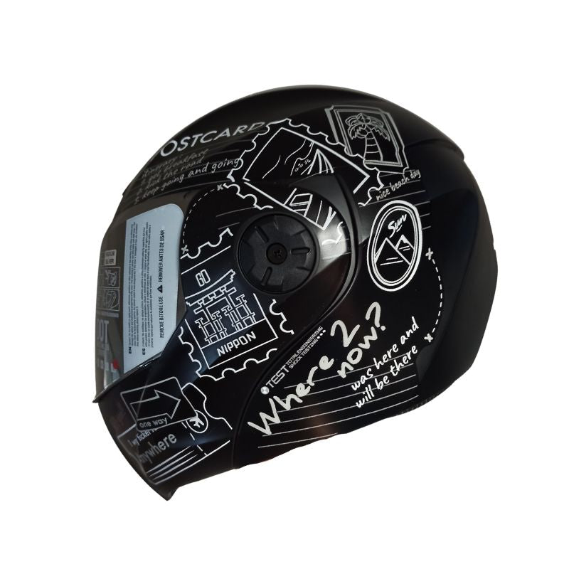 CASCO ICH-3110DV WHERE TO NEXT MATE NEGRO BLANCO VISOR PLATA