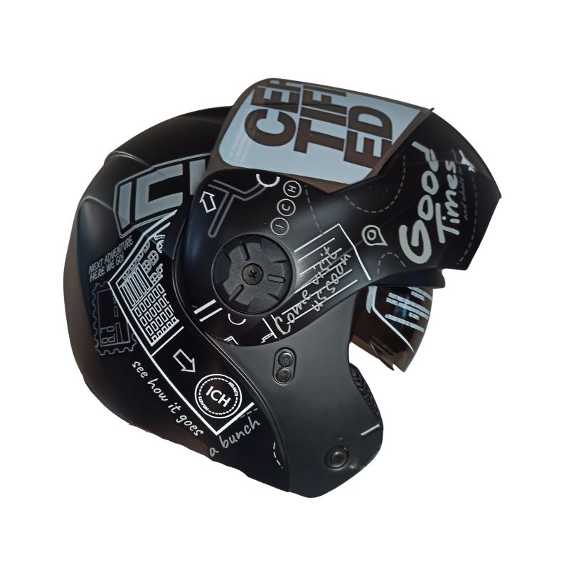 CASCO ICH-3110DV WHERE TO NEXT MATE NEGRO BLANCO VISOR PLATA