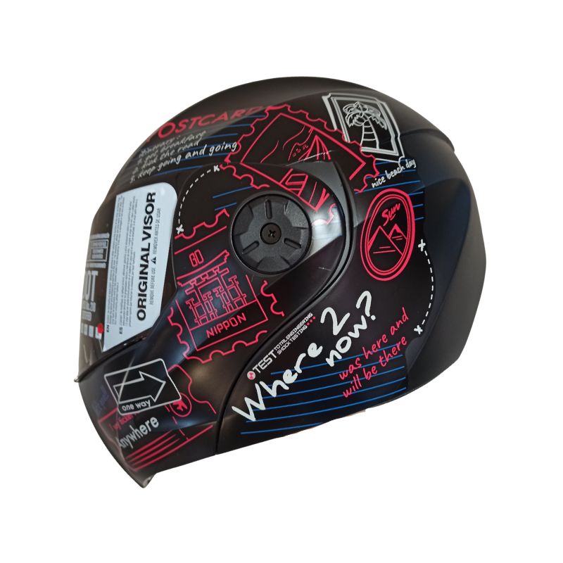 CASCO ICH-3110DV WHERE TO NEXT MATE NEGRO ROJO VISOR HUMO