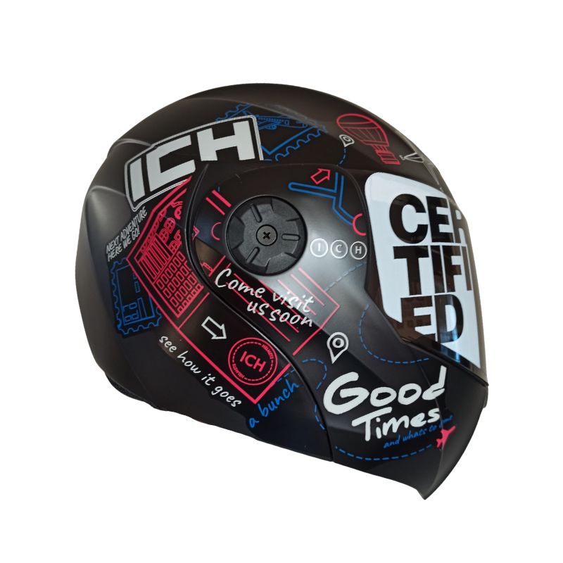 CASCO ICH-3110DV WHERE TO NEXT MATE NEGRO ROJO VISOR HUMO