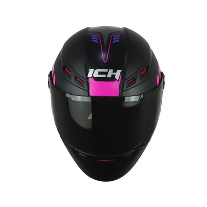 CASCO ICH-501SP DES NEGRO FUCSIA VISOR HUMO