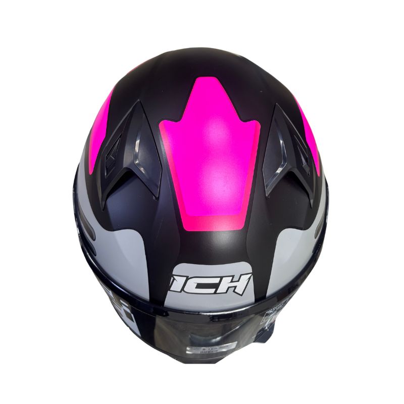 CASCO ICH-503 MASKER MATE NEGRO FUCSIA VISOR HUMO